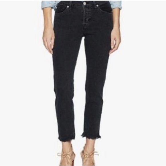 Hudson Jeans Denim - Hudson Luxe Crop Riley Relaxed color virt Straight Black Jeans 29
